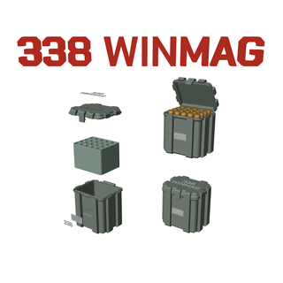 ammo box 338 win mag ammunition storage 338winmag crate organizer 3d print model - Mito3D
