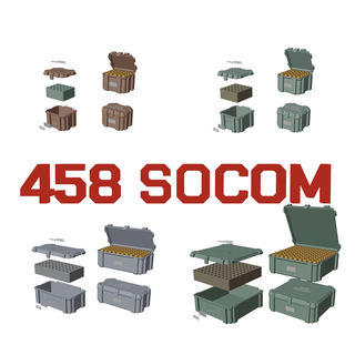 munitions boîte 458 socom munition espace rangement 458socom Caisse organisateur 3d print model - Mito3D