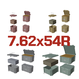 ammo box 762x54r ammunition storage mosin crate organizer 3d print model - Mito3D
