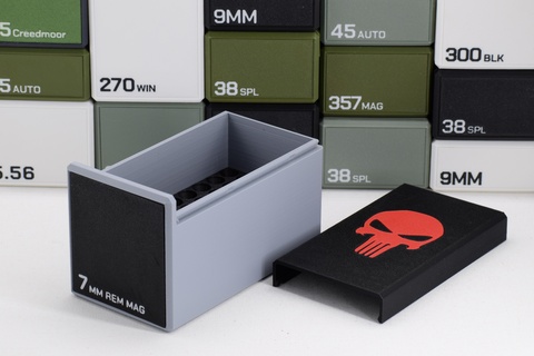 munición caja 7mm movimiento rápido ojo revista almacenamiento 50 rondas remington botella doble 3d print model - Mito3D