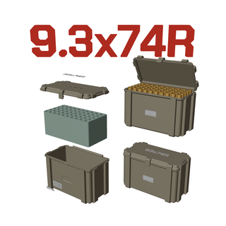 ammo box 93x74r ammunition storage 93x74mm crate organizer 3d print model - Mito3D