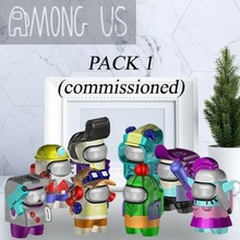 among us - comissioned pack 1 skin game print 3d pla art cell the skeld keychain key chain 3d print model - Mito3D