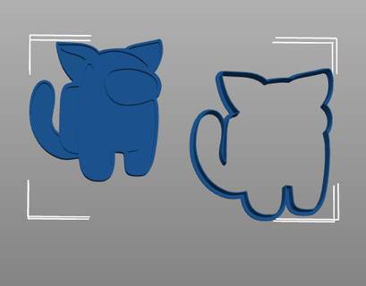 among us cat cookie cutter cutters cookies 3d print model - Mito3D