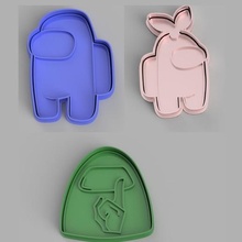 among us cookie cutter impostor games fondant cookies sharp pastry shop 3d print model - Mito3D