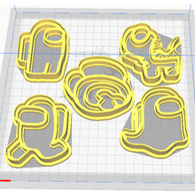 among us cookie cutter set cookies 3d print model - Mito3D