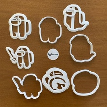 among us cookie cutters cookies videogames impostor crewmate 3d print model - Mito3D