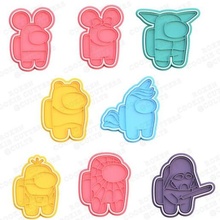 among us disney cookie cutter set 8 cutters cithen home cook cookies stamp videogame game video party steam play kid birthday 3d print model - Mito3D