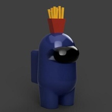 among us fries game amongus art toy toys video games 3d print model - Mito3D