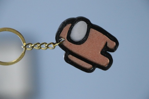among us keyring amongus resin art keychain key chain ring 3d print model - Mito3D