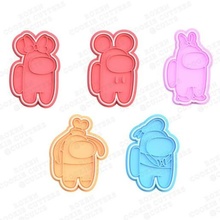 among us mickey mouse cookie cutter set 5 cutters cithen home cook cookies stamp videogame game video party steam play kid birthday 3d print model - Mito3D