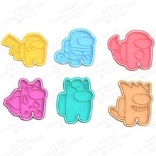 among us pokemon cookie cutter set 6 cutters cithen home cook cookies stamp videogame game video party steam play kid birthday 3d print model - Mito3D