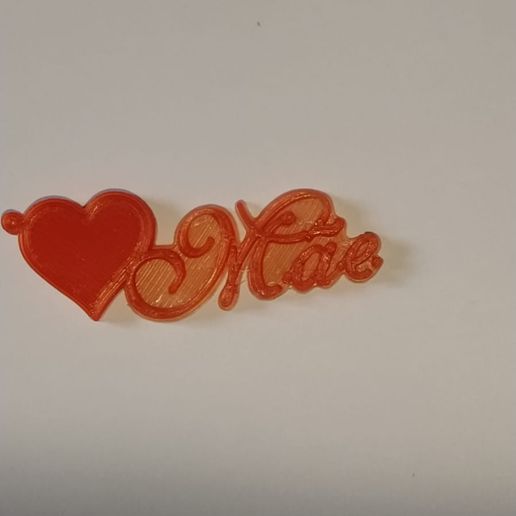 amor porte clés mère clé mae l'amour 3D print model - Mito3D