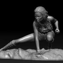 amorys art fighter queen female model statue figure fantasy warrior girl 3d print model - Mito3D