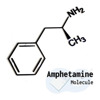 anfetamina molecola parete arte velocità psicodelici droghe 2d 3d print model - Mito3D