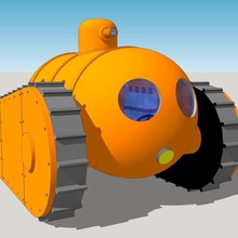 Amphibien-char - U-Boot-tank Spiel Spielzeug modelism Kunst-Spielzeug manitoba jo zette Lurche tank U-Boot Verband gezogen Tim und Struppi radius mystery 3d print model - Mito3D