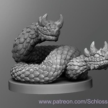 amphisbaena Spiel dnd dungeons dragons tabletop - Spielzeug 3d print model - Mito3D
