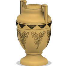 Yunan amphora kap vazo v51 3d yazıcı cnc sanat baskı dekoratif bahçe dekor tasarım heykel ahşap oyma hammaddesi freze gravür dekorasyon gemi cin testi şarap kabı kapasite çiçek enerji 3d print model - Mito3D