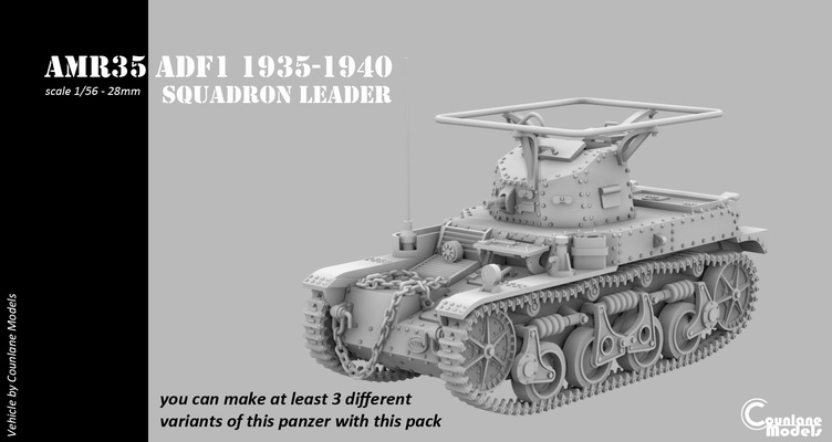 amr35 adf1 chef d'escadron game ww2 1 56 28mm amr 35 3d print model - Mito3D