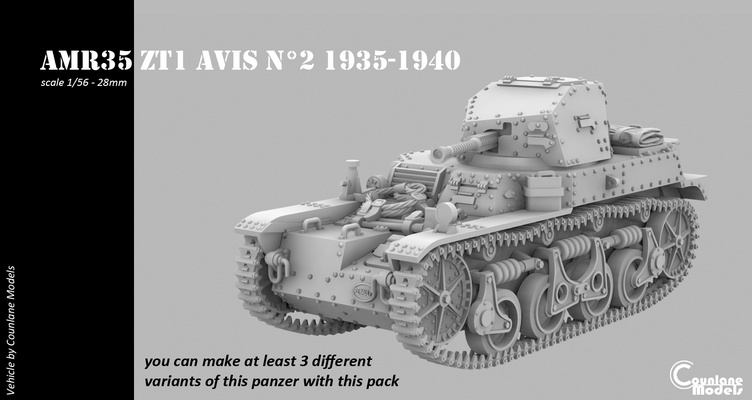 amr 35 zt1 avis n 2 game ww2 1 56 28mm 3d print model - Mito3D