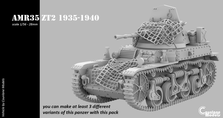 amr 35 zt2 game ww2 28mm 1 56 mar 3d print model - Mito3D