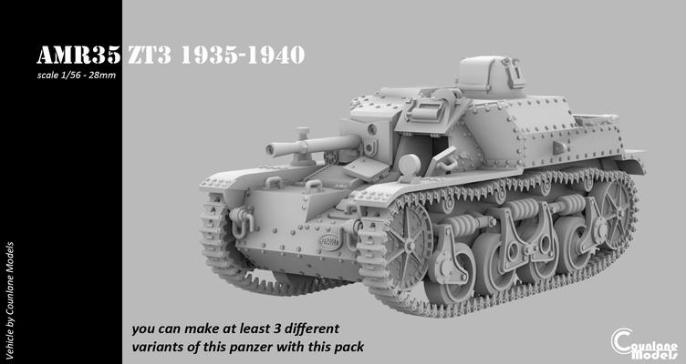 amr 35 zt3 game ww2 1 56 28mm 3d print model - Mito3D