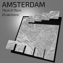 Amsterdam gerahmt Mauer Kunst Stadtbild Architektur Gebäude Souvenir Stadt Karte Geschenk 3d Design 3d print model - Mito3D