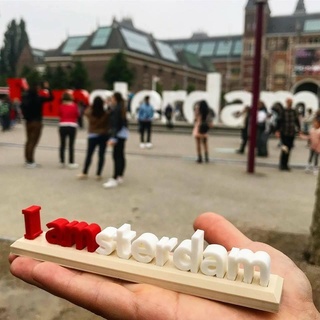 amsterdam harfler Sanat heykel sembol anıt işaret Avrupa Hollanda dönüm noktası kentsel iamsterdam 3d print model - Mito3D