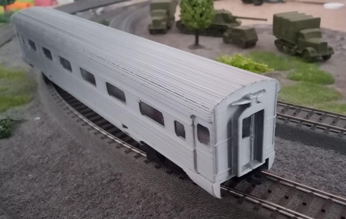amtrak Streamliner treinador h0 escala trens trem modestrains EUA ho calibre estrada ferro 3d print model - Mito3D