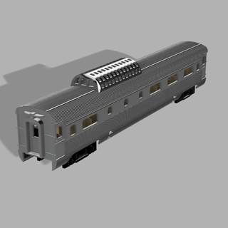 amtrak ısmarlama manzara kubbe araba 0 ölçü trenler Amerika Birleşik Devletleri demiryolu model izi vagon ölçek 3d print model - Mito3D