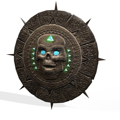 amuleto sciamano tribù scudo 3d modello uomo ragazza ragazzo 3d print model - Mito3D
