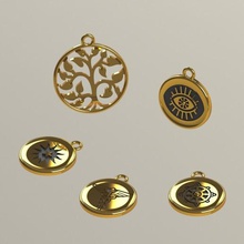 amulets pendants necklaces accessories jewellery turkish eye caduceus pentagram dharma tree of life 3d print model - Mito3D