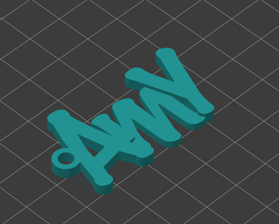 Amy anahtarlık isimler doğum isimleri isim 3d print model - Mito3D