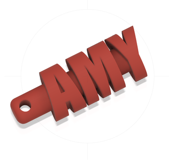 amy keychain name present 3d print model - Mito3D