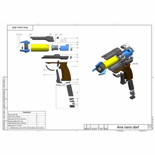 ana dart gun - overwatch printable 3d model stl + cad bundle personal use 3d print model - Mito3D