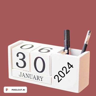 analogue calendar -2024 Home 2024 office job project date day anne art table decoration 3d print model - Mito3D