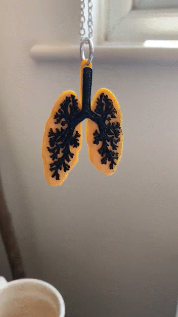 anatonicamente corrigir pulmão colar joalheria jóias corpo partes 3D print model - Mito3D