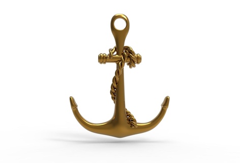 anchor jewlery pendant sea maritime ship sailor fashion rope necklace juhannproduct earring accessories gold silver 3d print model - Mito3D