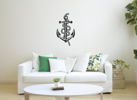 anchor - wall art decor decoration home line ornament 2d 2dart wallart wall2d boat sea 3d print model - Mito3D