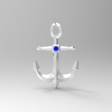 anchor 4 jewelry accessory fashion art sea ocean pendant 3d print model - Mito3D
