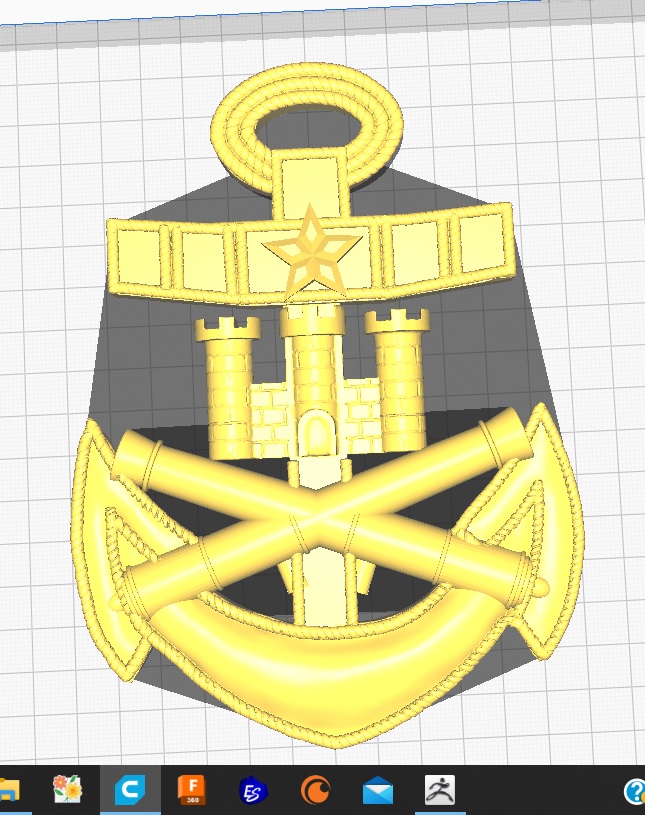 anchor body im chilean navy logo piocha cossacks 3D print model - Mito3D