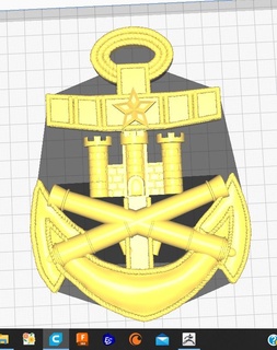 anchor body im chilean navy logo piocha cossacks 3d print model - Mito3D