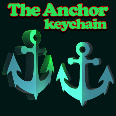 anchor keychain love 3d print model - Mito3D