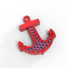 anchor pendant jewellery pendants rings accessories stl 3d print model - Mito3D
