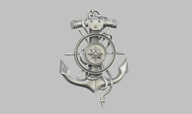 anchor pendant jewelry pendatn jewelry 3d print model - Mito3D