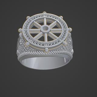 anchor ring rudder jewel silver gold 3d designs jewelry 3d print model - Mito3D