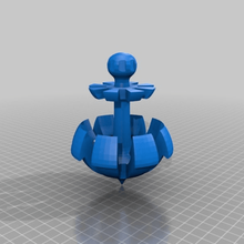 anchor rotary kreisel game toy 3d print model - Mito3D