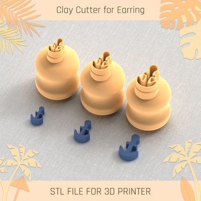 anchor summer mini clay cutter tools earring 3d print model - Mito3D