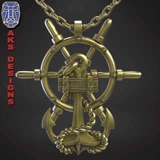 anchor v1 pendant jewelry 3d print model jewel jewellery biker gang fashion riders punk fancy jewelri skull ship sailor boat fishermen seamen captain shipmaster pirate ancient rope 3d print model - Mito3D