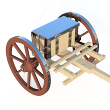 ancient cart - old waggon trailer horseback various cardboard carriage horse conveyor 3d print model - Mito3D