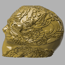 ancien chinois dragon crâne x4 squelette tête Halloween monstre Chine 3d print model - Mito3D